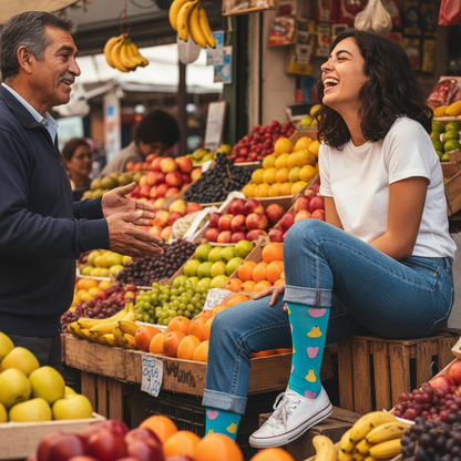 Calcetines Peras - Feria de frutas mujer 20s caña alta